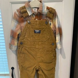 Osh Kosh Overall & Flannel Set